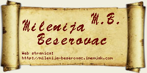Milenija Beserovac vizit kartica